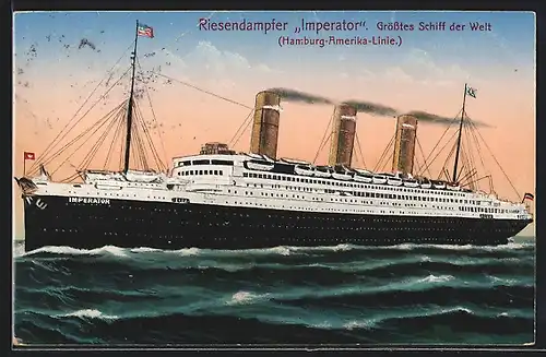 AK Riesendampfer Imperator, Hamburg-Amerika-Linie