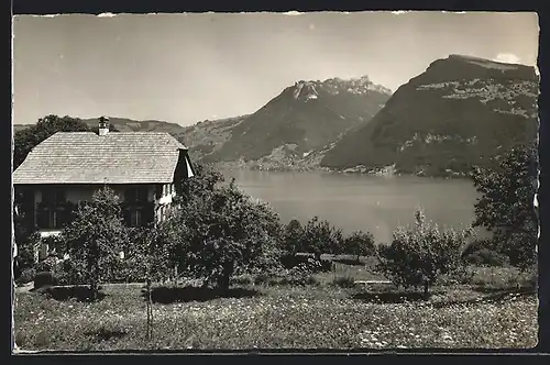 AK Krattigen am Thunersee, Hotel Sunnehüsi, Panorama