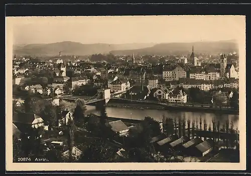 AK Aarau, Teilansicht mit Brücke