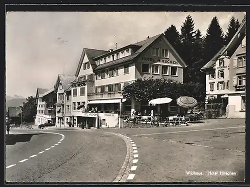 AK Wildhaus, Strassenpartie am Hotel Hirschen