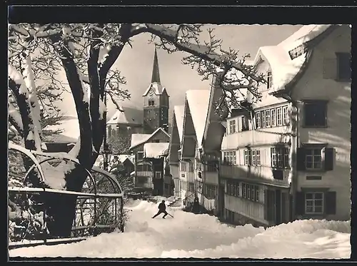 AK Herisau, Bachstrasse im Winter