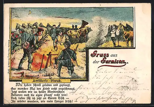 AK Gruss aus der Garnison, Artillerie-Biwak