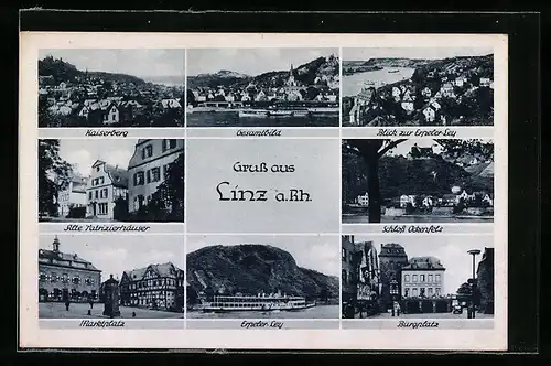 AK Linz, Marktplatz, Burgplatz und alte Patrizierhäuser