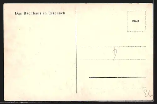 AK Eisenach, Das Bachhaus