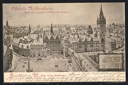 Künstler-AK Frankfurt a. M., Das neue Rathaus