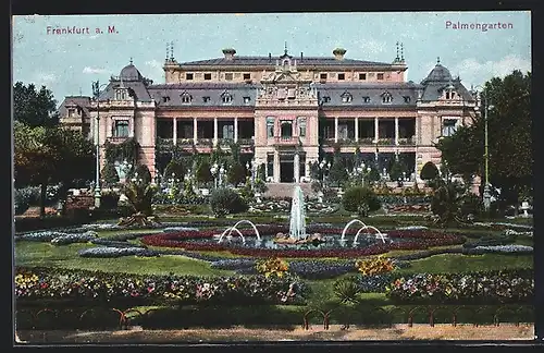 AK Frankfurt-Westend, Palmengarten mit Springbrunnen