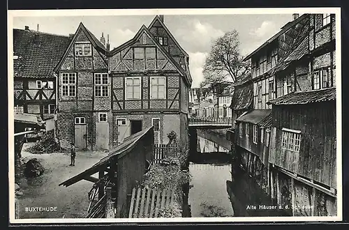 AK Buxtehude, Alte Häuser an der Schleuse