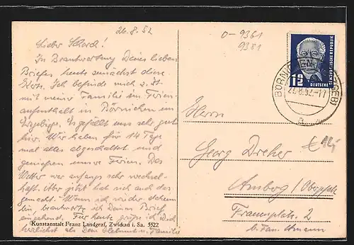 AK Börnichen / Erzgeb., Strassenpartie beim Rathaus