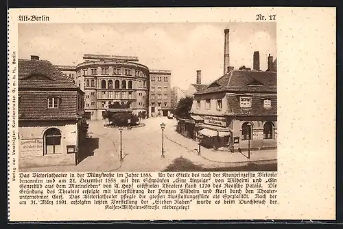 AK Berlin, Victoriatheater in der Münzstrasse im Jahre 1888, Alt-Berlin Nr. 17