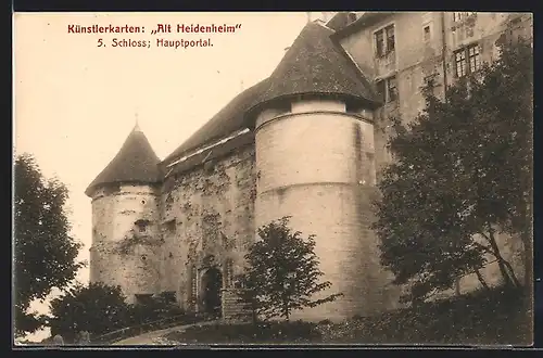 AK Heidenheim, Hauptportal des Schlosses