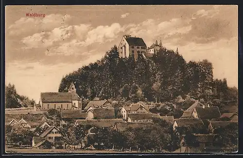AK Waldburg, Gesamtansicht mit Kirche und Schloss