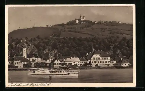 AK Marbach a. d. Donau, Ortsansicht mit Maria Taferl