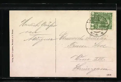 AK Marbach a. d. Donau, Teilansicht mit Wallfahrtskirche Maria Taferl