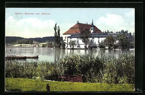 AK Kammer am Attersee, Schloss von der Wasserseite gesehen