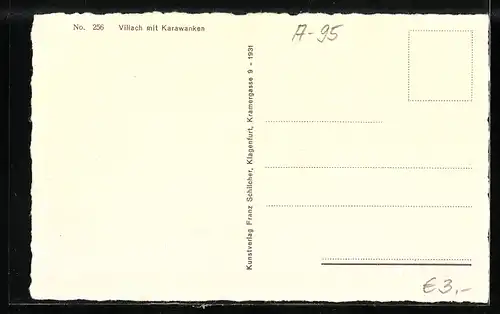 AK Villach, Teilansicht mit Karawanken