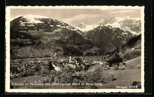 AK Schruns im Montafon, Gesamtansicht mit Zimbaspitze