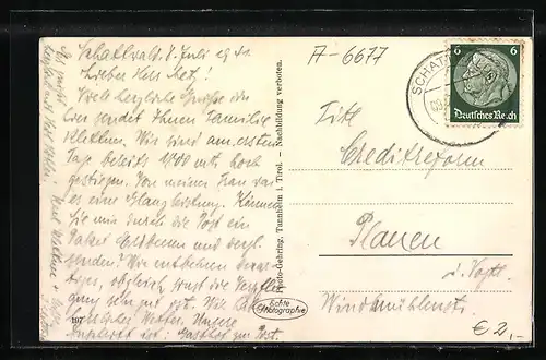 AK Schattwald / Tirol, Partie bei der Kirche