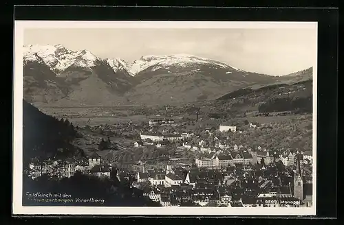 AK Feldkirch / Vorarlberg, Panorama mit Schweizerbergen