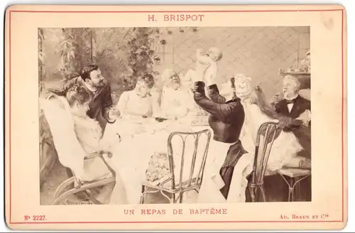 Fotografie Ad. Braun et Cie., Paris, Un Repas de Baptême, nach Gemälde von H. Brispot