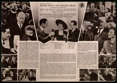 Filmprogramm IFB Nr. 470, Seine Frau ist meine Frau, Richard Foran, Claudette Colbert, Regie Sam Wood