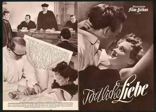 Filmprogramm IFB Nr. 1877, Tödliche Liebe, Rolf Moebius, Ruth Hambrock, Regie Paul Pfeiffer u. Fred Barius