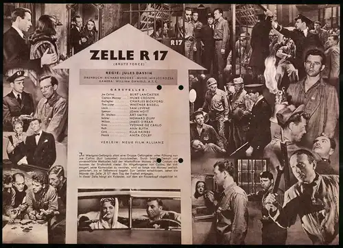 Filmprogramm IFB Nr. 770, Zelle R17, Burt Lancaster, Hume Cronyn, Charles Bickford, Regie Jules Dassin