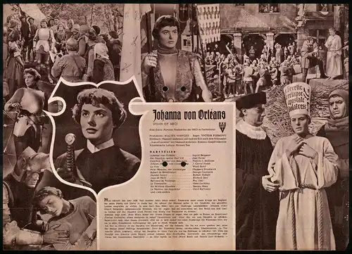 Filmprogramm IFB Nr. 837, Johanna von Orleans (Joan of Arc), Ingrid Bergman, Jose Ferrer, Regie Victor Fleming