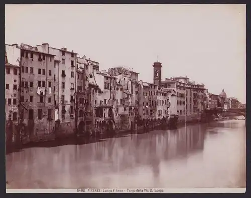 Fotografie Fotograf unbekannt, Ansicht Firenze, Lungo l'Arno, Tergo della Via S. Iacopo
