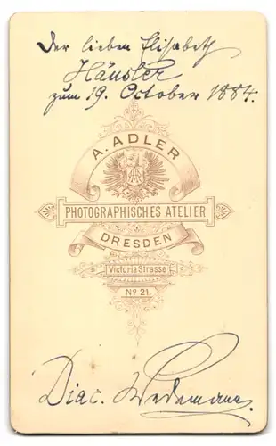 Fotografie A. Adler, Dresden, Portrait stattlicher Herr mit Fliege im Jackett