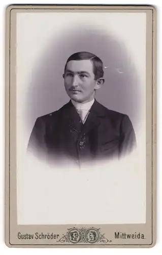 Fotografie Gustav Schröder, Mittweida, Portrait Herr in Anzug