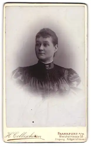 Fotografie H. Collischonn, Frankfurt a/M, Portrait Dame mit zusammengebundenem Haar