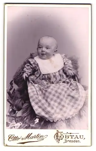 Fotografie Otto Martin, Löbtau, Portrait Säugling in Kleid