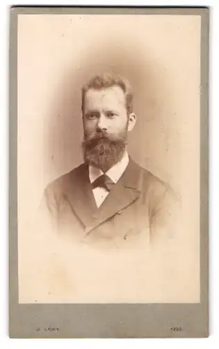 Fotografie J. Löwy, Wien, Portrait Herr mit Vollbart