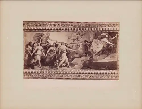Fotografie Rom, Palazzo Pallavicini Rospigliosi, Deckenfresko Aurora von Guido Reni, Grossformat 39 x 31cm