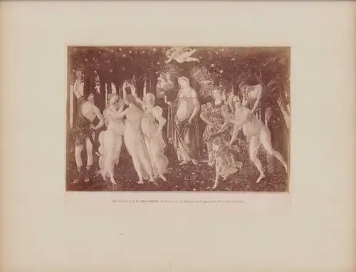 Fotografie Alinari, Firenze-Florenz, R. Galleria Antica e Moderna, Un' Allegoria della Primavera (Botticelli), 39 x 31cm