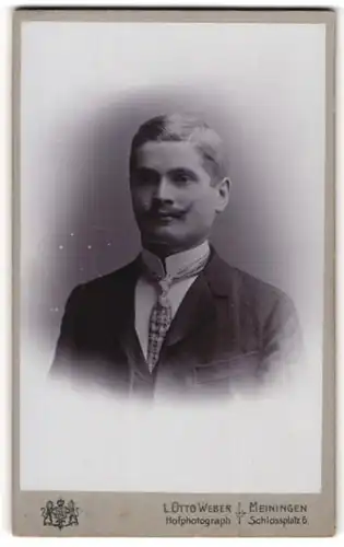 Fotografie L. Otto Weber, Meiningen, Portrait blonder stattlicher Mann im Jackett