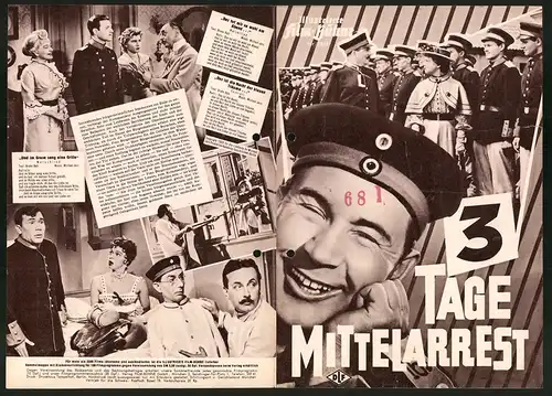 Filmprogramm IFB Nr. 2934, 3 Tage Mittelarrest, Ernst Waldow, Grethe Weiser, Regie Georg Jacoby