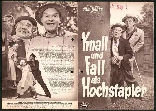 Filmprogramm IFB Nr. 1660, Knall und Fall als Hochstapler, Hans Richter, Rudolf Carl, Regie Hubert Marischka
