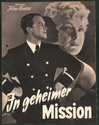 Filmprogramm IFK Nr. 2895, In geheimer Mission, Gustav Fröhlich, Camilla Horn, Ruth Hellberg, Regie Jürgen von Alten