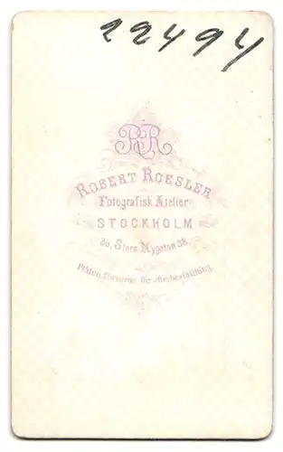 Fotografie Robert Roesler, Stockholm, Portrait Herr mit Backenbart