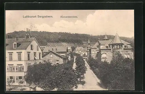 AK Bergzabern, Bismarckstrasse aus der Vogelschau