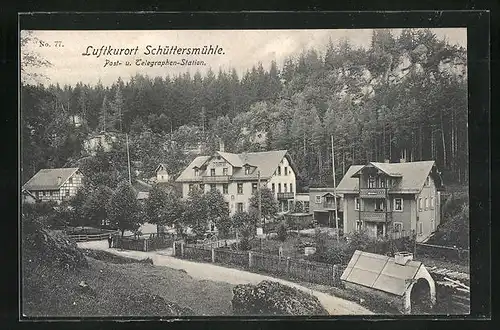 AK Schüttersmühle, Ortspartie im Gebirge