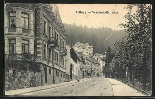 AK Triberg, Wasserfallstrasse mit Café Pfaff