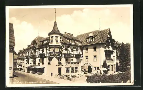 AK Badenweiler, Schwarzwald-Hotel mit Kaffee-Stube