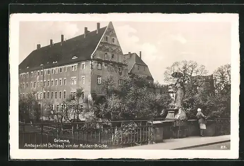 AK Grimma, Amtsgericht Schloss von der Mulden-Brücke