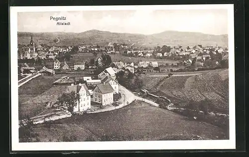 AK Pegnitz, Altstadt aus der Vogelschau