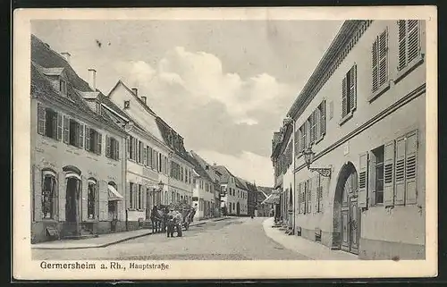 AK Germersheim a. Rh., Blick auf die Hauptstrasse