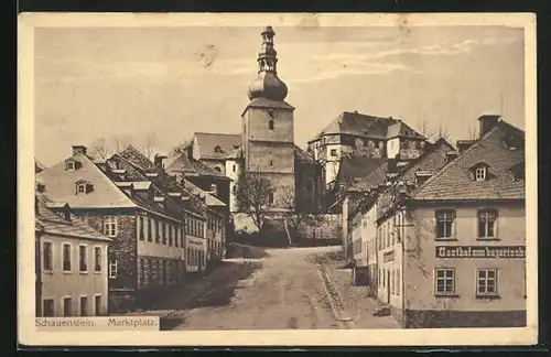 AK Schauenstein, Marktplatz mit Gasthof