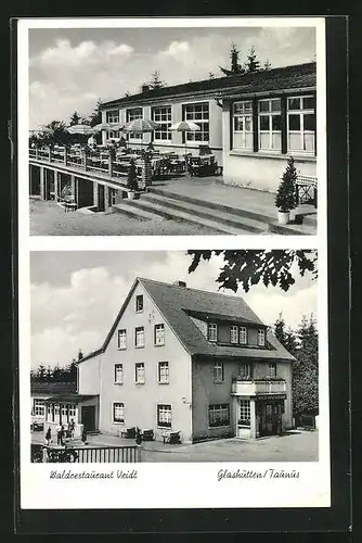 AK Glashütten / Taunus, Waldrestaurant Veidt, Ansicht der Veranda im Sommer