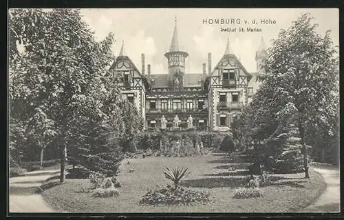 AK Homburg v. d. Höhe, Institut St. Mariae mit Garten